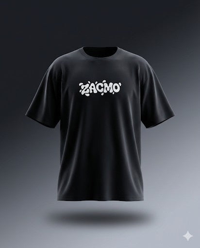 ZACMO Oversized T-Shirt for Men, Black, Butterfly Back Print, Short Sleeve, Crew Neck